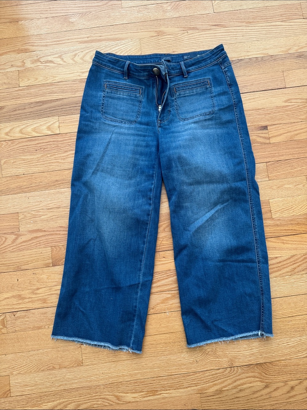 J. Jill Dark Blue Wide-Leg Cropped Jeans